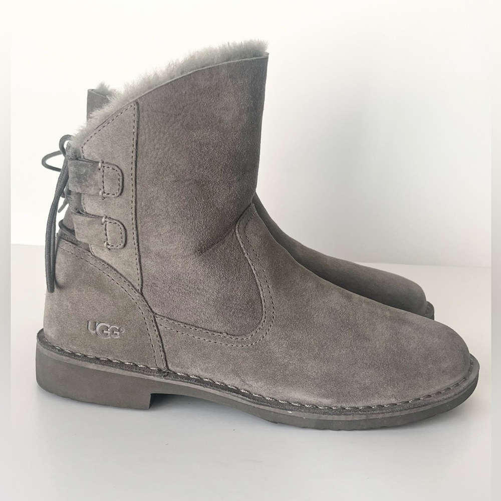 UGG Naiyah Suede fur lined Ankle Boots grey 9